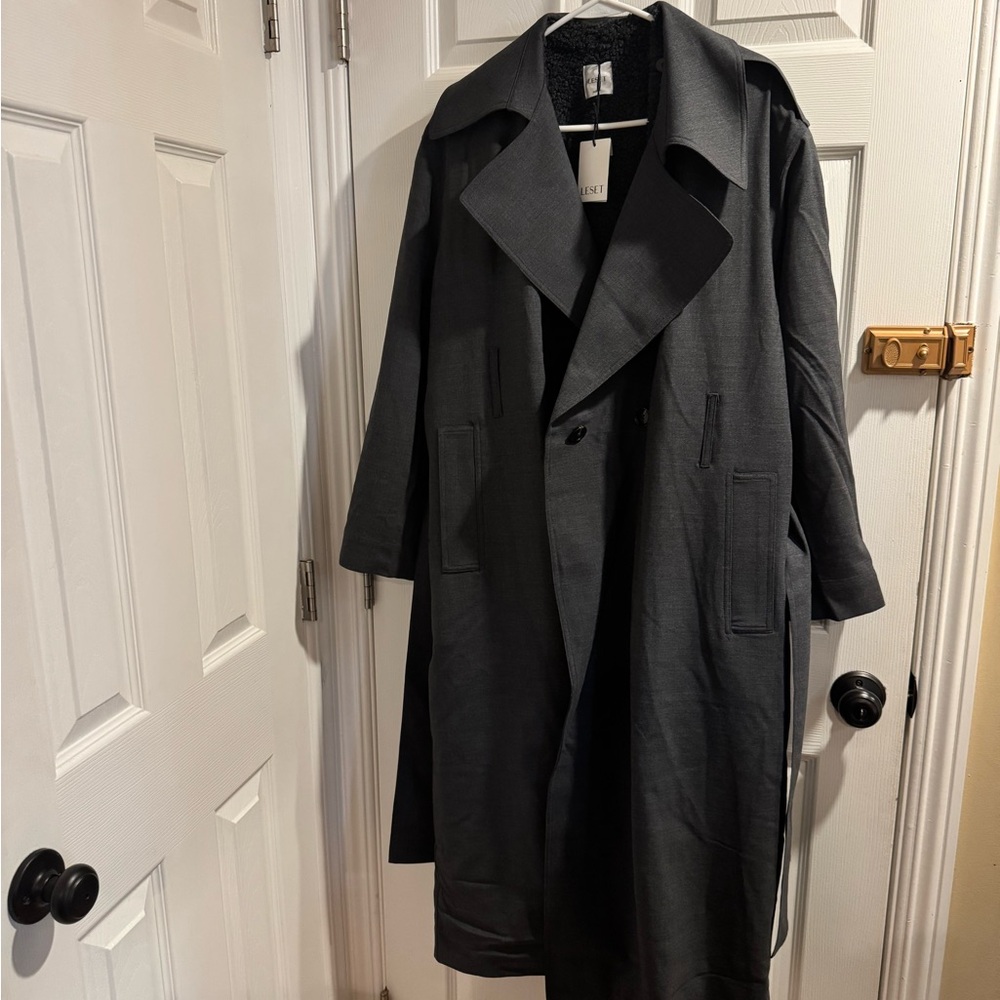 Leset Gray Trench Coat - Wool